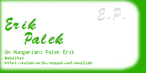 erik palek business card